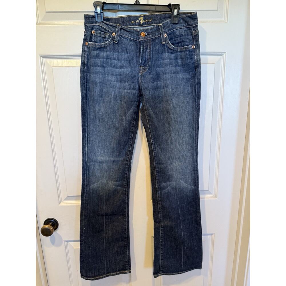 Y2K 7 For All Mankind Women's Bootcut Blue Jeans Size 30 X 32” VINTAGE
